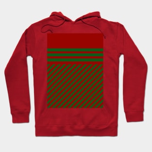 Geometric green red christmas abstract Hoodie